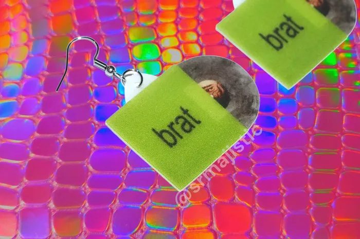 Earrings Sam Makes Things Charli XCX Brat Vinyl Album Handmade Earrings
