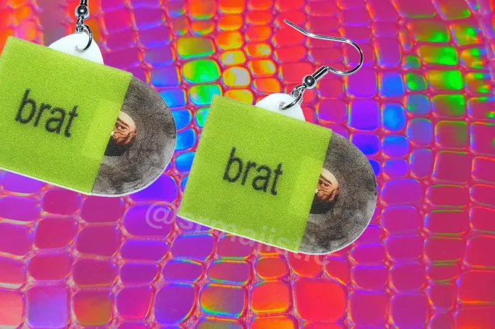 Earrings Sam Makes Things Charli XCX Brat Vinyl Album Handmade Earrings