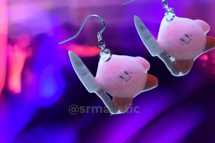 Earrings Sam Makes Things Kirby with a Knife Meme Handmade Earrings