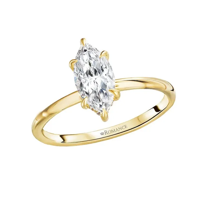 Engagement Collections Rings 14K Yellow Gold Diamond Semimount Ring with Hidden Marquise Halo Engagement Collections Rings 14K Yellow Gold Diamond Semimount Ring with Hidden Marquise Halo