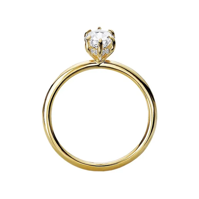 Engagement Collections Rings 14K Yellow Gold Diamond Semimount Ring with Hidden Marquise Halo Engagement Collections Rings 14K Yellow Gold Diamond Semimount Ring with Hidden Marquise Halo