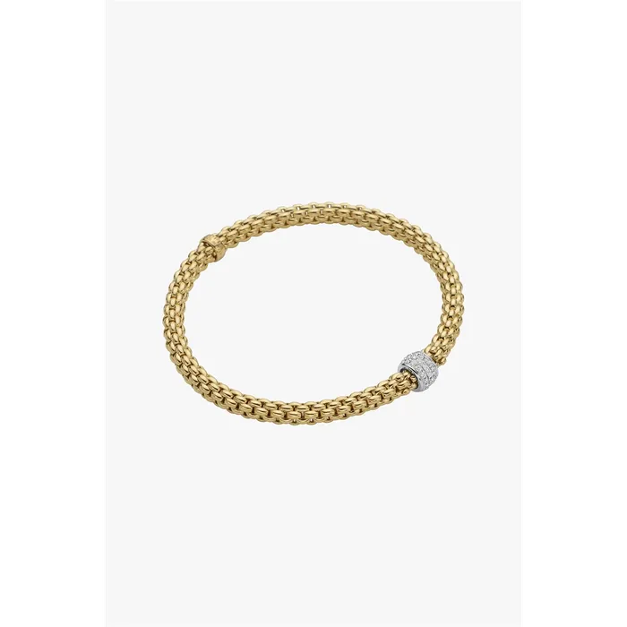 FOPE 18K Yellow Gold Solo Collection Flexible Diamond Bracelet Small Size FOPE Bracelets FOPE 18K Yellow Gold Solo Collection Flexible Diamond Bracelet Small Size FOPE Bracelets