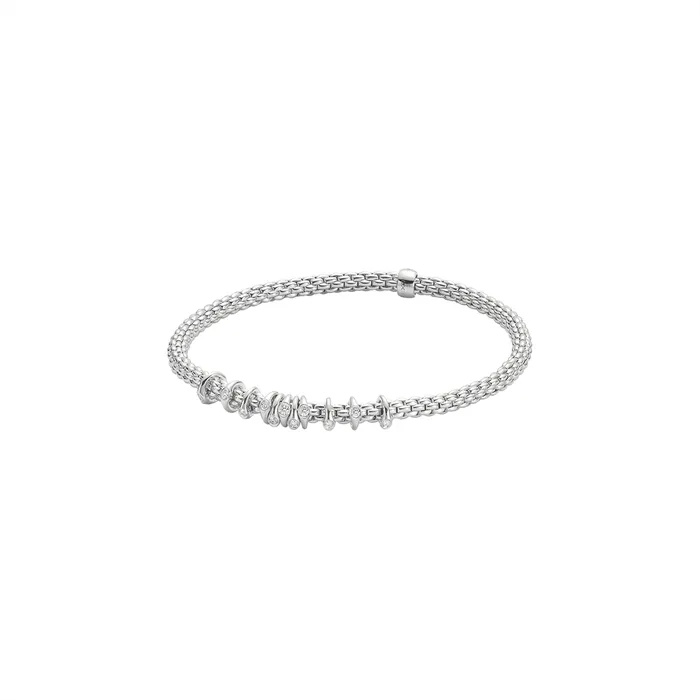 FOPE Bracelets FOPE 18K White Gold Prima Collection Diamond Bracelet Medium Size