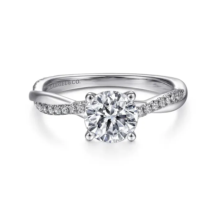 Gabriel Co Rings 14K White Gold Diamond Semimount Ring