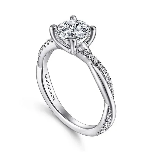 Gabriel Co Rings 14K White Gold Diamond Semimount Ring