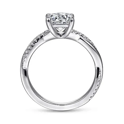 Gabriel Co Rings 14K White Gold Diamond Semimount Ring