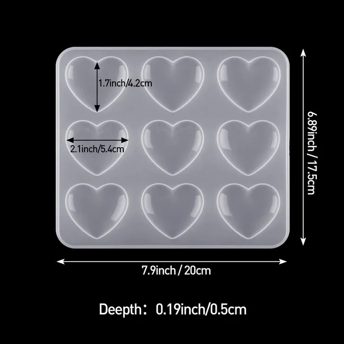 Heart Shape Resin Molds Keychain Charms Mold Silicone Heart Epoxy Mold IntoResin Necklaces