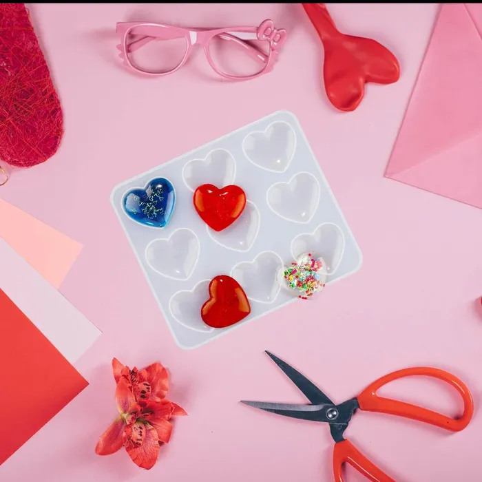 Heart Shape Resin Molds Keychain Charms Mold Silicone Heart Epoxy Mold IntoResin Necklaces