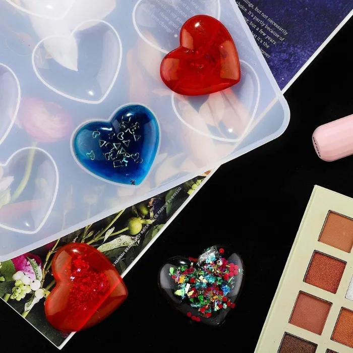 Heart Shape Resin Molds Keychain Charms Mold Silicone Heart Epoxy Mold IntoResin Necklaces