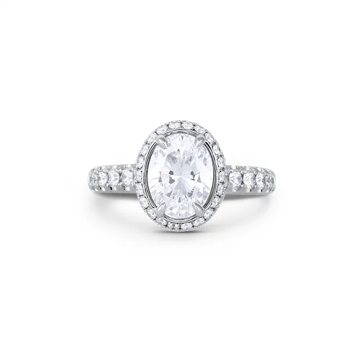 Jack Kelege Platinum Engagement Ring Oval Halo Jack Kelege Rings