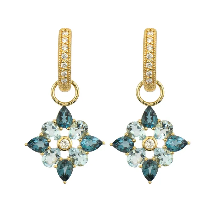 Jude Frances Provence Four Petal Blue Topaz Earring Charms Jude Frances Earrings Jude Frances Provence Four Petal Blue Topaz Earring Charms Jude Frances Earrings