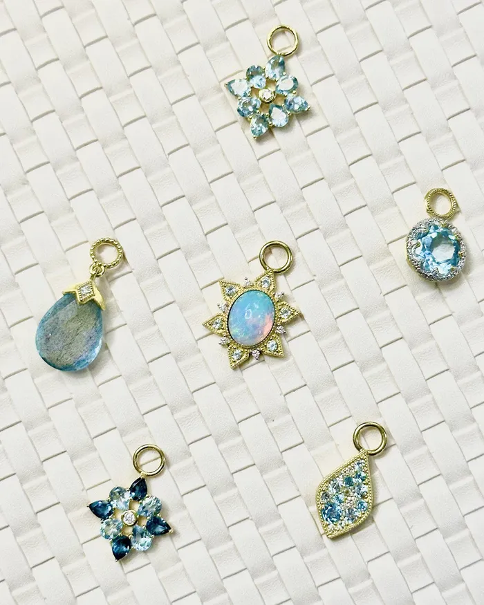 Jude Frances Provence Four Petal Blue Topaz Earring Charms Jude Frances Earrings