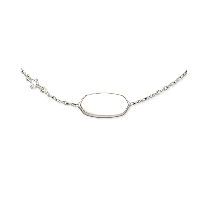 Kendra Scott 14K White Gold Fern Engravable Diamond Chain Bracelet Kendra Scott Bracelets