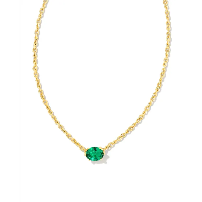 Kendra Scott Necklaces Kendra Scott Cailin Pendant Necklace in Gold with Green Crystal Kendra Scott Necklaces Kendra Scott Cailin Pendant Necklace in Gold with Green Crystal