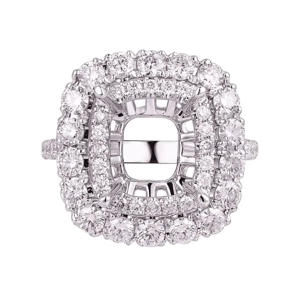 Luxury double layered 18K white gold engagement ring with 165ctw diamonds KR09829AXD9X8 Diamond Source NYC Rings Luxury double layered 18K white gold engagement ring with 165ctw diamonds KR09829AXD9X8 Diamond Source NYC Rings