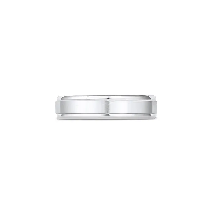 Mens Bands Rings 6mm 14K White Gold Wedding Band with Brushed Center and Polished Round Edges Size 135 Mens Bands Rings 6mm 14K White Gold Wedding Band with Brushed Center and Polished Round Edges Size 135