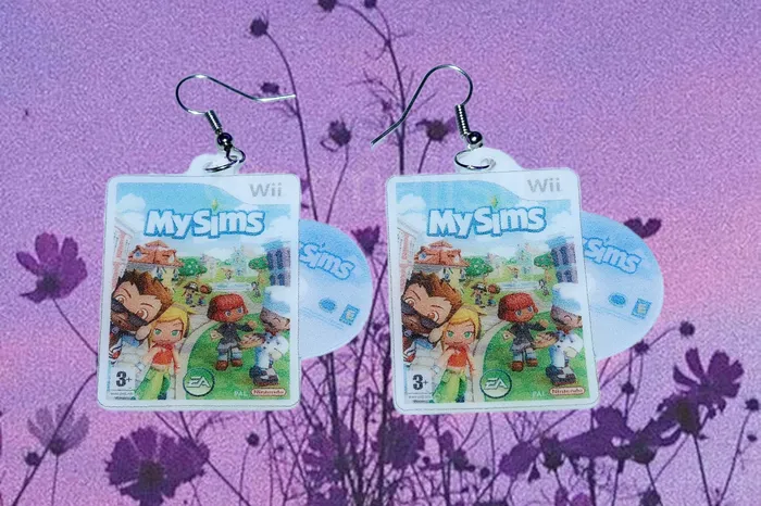 My Sims Wii Game 2D detailed Handmade Earrings Sam Makes Things Earrings