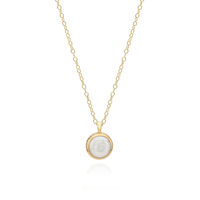 Necklaces Anna Beck Small Coin Pearl Necklace Gold Plated Anna Beck