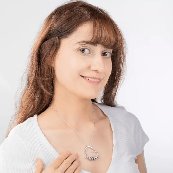 Necklaces Belbren Customizable Birthstone Heart Necklace Engraved Family Names Pendant Ideal Gift for Mothers Grandmothers