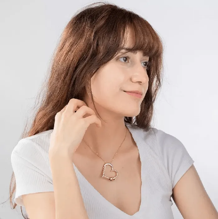 Necklaces Belbren Customizable Birthstone Heart Necklace Engraved Family Names Pendant Ideal Gift for Mothers Grandmothers