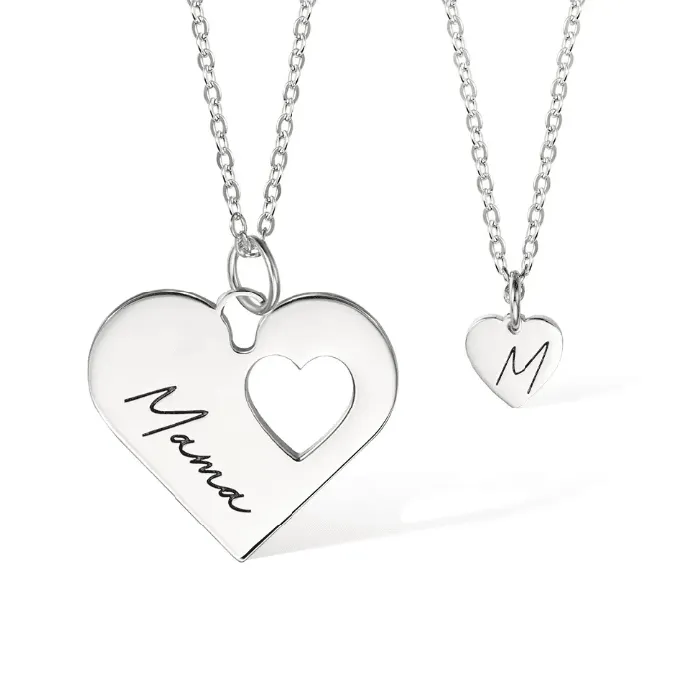 Necklaces Belbren Layered MotherDaughter Heart Necklace Set Elegant Custom Jewelry Gift for Mothers Day Birthdays and Anniversaries