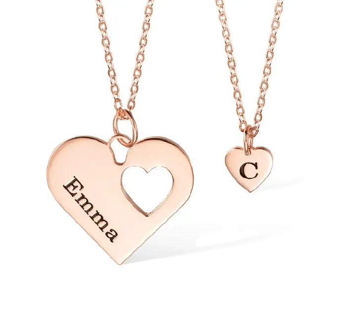 Necklaces Belbren Layered MotherDaughter Heart Necklace Set Elegant Custom Jewelry Gift for Mothers Day Birthdays and Anniversaries