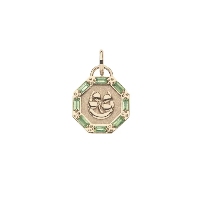 Necklaces Jane Win Jane Win LUCKY Petite Embellished Coin Pendant Necklace
