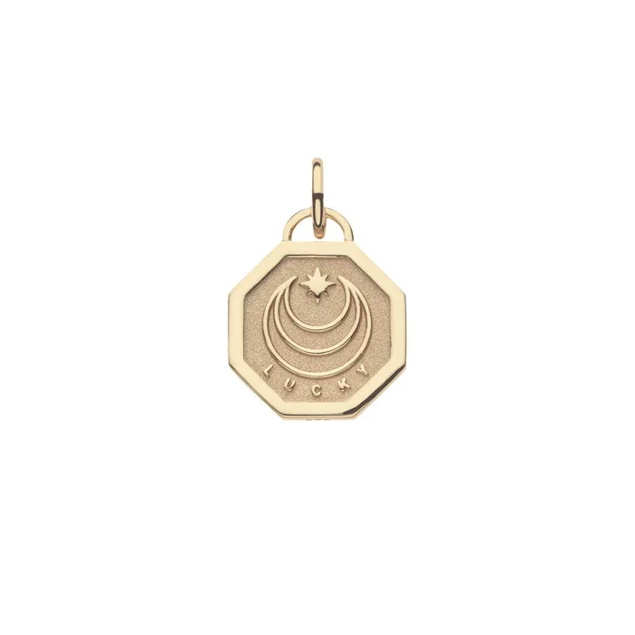 Necklaces Jane Win Jane Win LUCKY Petite Embellished Coin Pendant Necklace