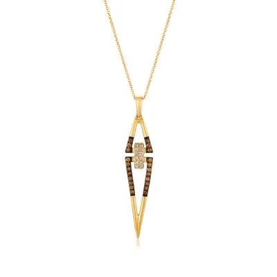 Necklaces Le Vian 14K Honey Gold Chocolate and Vanilla Diamond Open Pendant Necklace Le Vian Necklaces Le Vian 14K Honey Gold Chocolate and Vanilla Diamond Open Pendant Necklace Le Vian