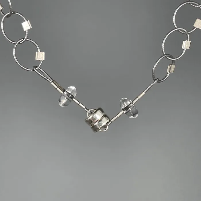 Necklaces Meghan Patrice Riley Mini Interlock Necklace in Gunmetal Iolite
