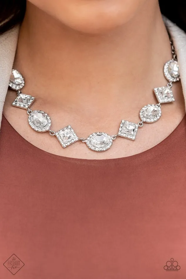 Necklaces Paparazzi Jewelry Paparazzi Necklace Diamond of the Season White