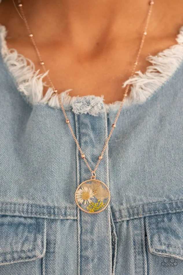 Necklaces Paparazzi Jewelry Paparazzi Necklace Floral Embrace Rose Gold
