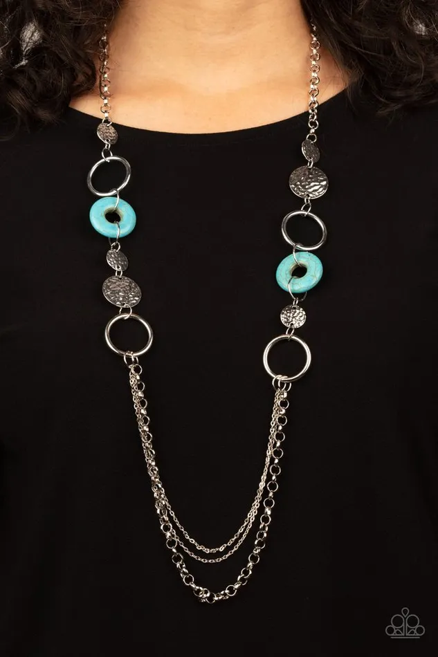 Necklaces Paparazzi Jewelry Paparazzi Necklace Grounded Glamour Blue