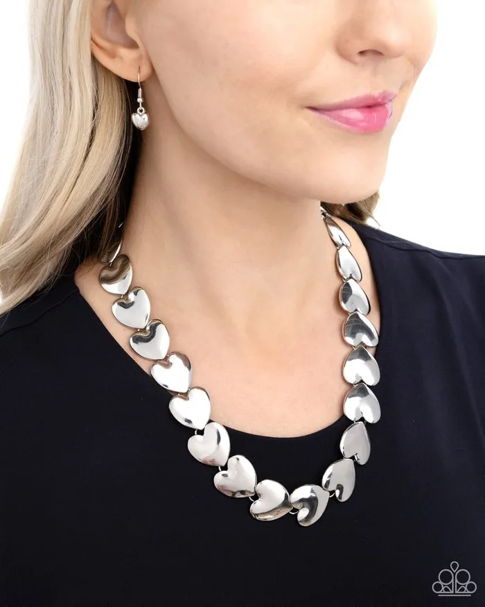 Necklaces Paparazzi Jewelry Paparazzi Necklace Heirloom Hearts Silver