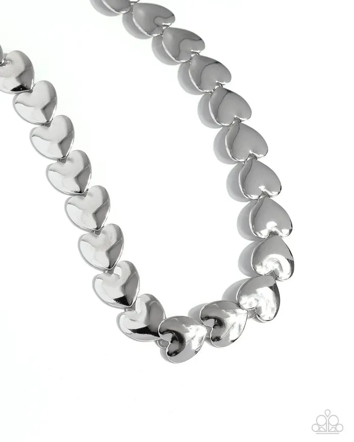 Necklaces Paparazzi Jewelry Paparazzi Necklace Heirloom Hearts Silver Necklaces Paparazzi Jewelry Paparazzi Necklace Heirloom Hearts Silver