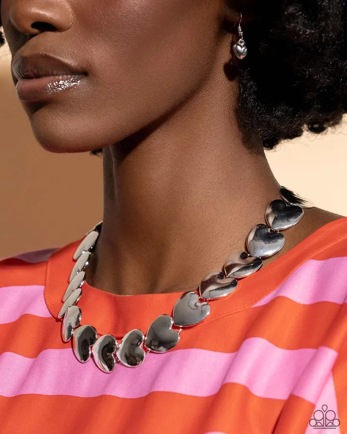 Necklaces Paparazzi Jewelry Paparazzi Necklace Heirloom Hearts Silver Necklaces Paparazzi Jewelry Paparazzi Necklace Heirloom Hearts Silver