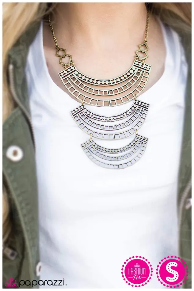 Necklaces Paparazzi Jewelry Paparazzi Necklace Queen of the Nile Brass