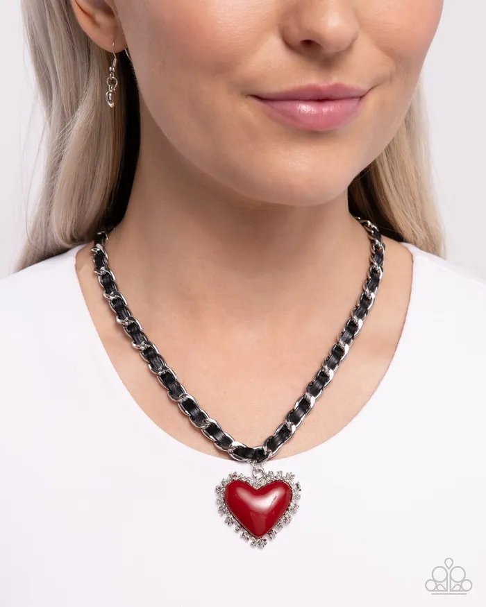 Necklaces Paparazzi Necklace Austere Attraction Red Paparazzi Jewelry