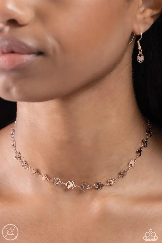 Necklaces Paparazzi Necklace Fluttering Festival Rose Gold Paparazzi Jewelry