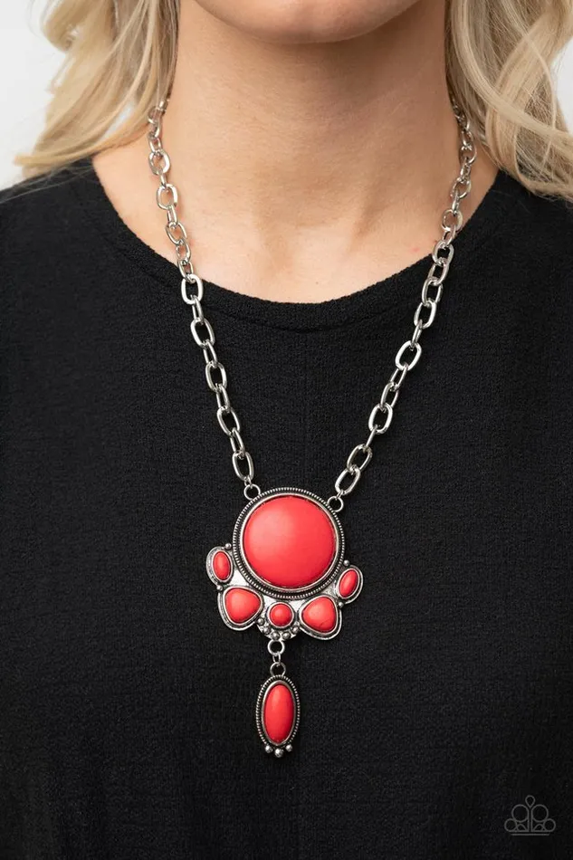 Necklaces Paparazzi Necklace Geographically Gorgeous Red Paparazzi Jewelry