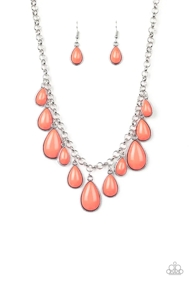 Necklaces Paparazzi Necklace JawDropping Diva Orange Paparazzi Jewelry