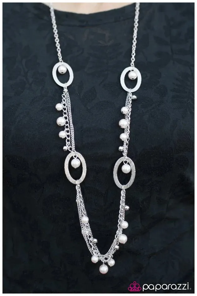 Necklaces Paparazzi Necklace Midnight Masquerade White Paparazzi Jewelry