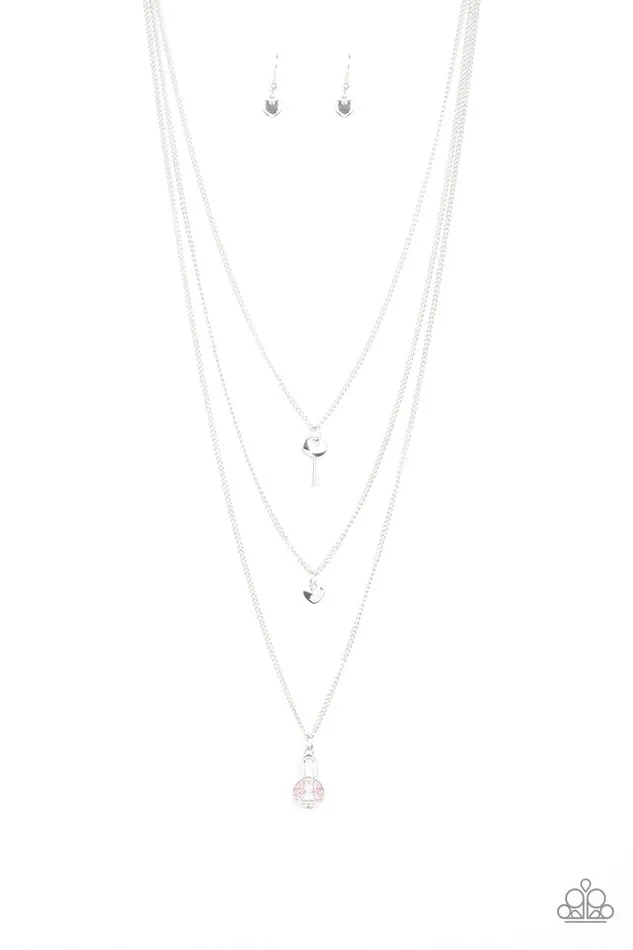 Necklaces Paparazzi Necklace Secret Heart Pink Paparazzi Jewelry