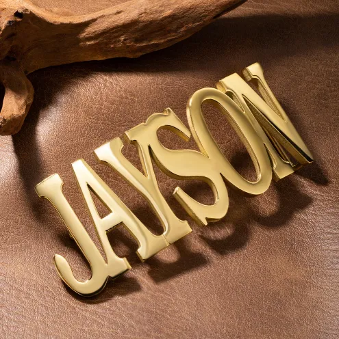 Necklaces Personalized Stainless Steel Name Belt Buckle Custom Engraved Hip Hop Style Accessory for Men Women Unique Gift Belbren