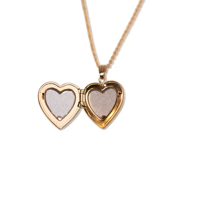 Necklaces TheRoseGypsy Gold Filled Diamond Heart Locket H15S