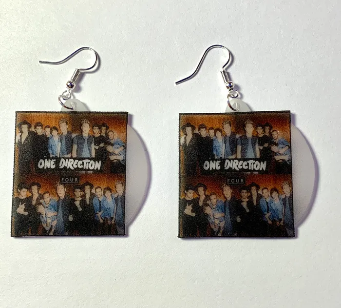One Direction Four Vinyl Album Handmade Earrings Sam Makes Things Earrings