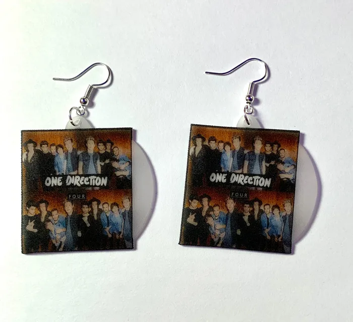 One Direction Four Vinyl Album Handmade Earrings Sam Makes Things Earrings