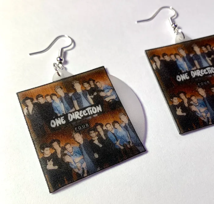 One Direction Four Vinyl Album Handmade Earrings Sam Makes Things Earrings