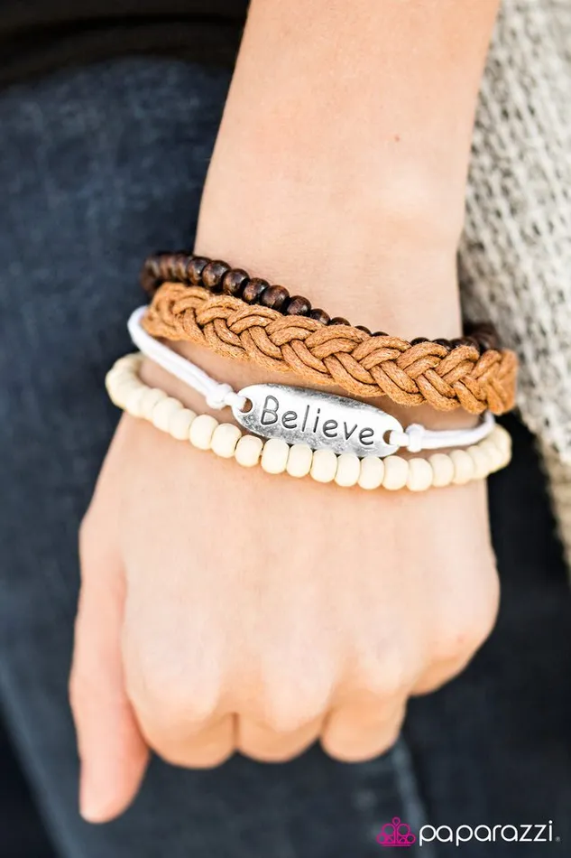 Paparazzi Bracelet Believe In Yourself White Paparazzi Jewelry Bracelets
