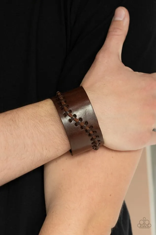 Paparazzi Bracelet Every STITCH Way Brown Paparazzi Jewelry Bracelets